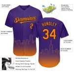 Personalized Purple Bay Orange-Black 3D Phoenix City Edition Fade Fashion Authentic Baseball Jersey Team Custom Name and Number