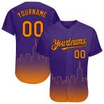 Personalized Purple Bay Orange-Black 3D Phoenix City Edition Fade Fashion Authentic Baseball Jersey Team Custom Name and Number