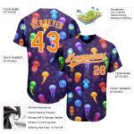 Personalized Purple Bay Orange-White 3D Pattern Design Colorful Cartoon Jellyfish Authentic Baseball Jersey Team Custom Name and Number
