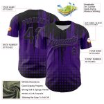 Personalized Purple Black 3D Pattern Design Abstract Shape Authentic Baseball Jersey Team Custom Name and Number