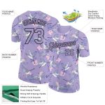 Personalized Purple Black 3D Pattern Design Animal Crane Performance T-Shirt Team Custom Name and Number