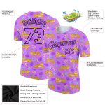 Personalized Purple Black 3D Pattern Design Tiger Performance T-Shirt Team Custom Name and Number