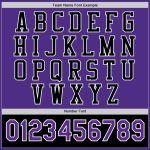 Personalized Purple Black Bomber Full-Snap Varsity Letterman Two Tone Jacket Team Custom Name and Number