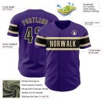 Personalized Purple Black-Cream Authentic Baseball Jersey Team Custom Name and Number