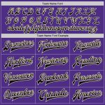 Personalized Purple Black-Cream Bomber Full-Snap Varsity Letterman Jacket Team Custom Name and Number