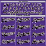 Personalized Purple Black-Cream Bomber Full-Snap Varsity Letterman Two Tone Jacket Team Custom Name and Number