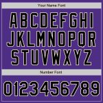 Personalized Purple Black-Cream Bomber Full-Snap Varsity Letterman Two Tone Jacket Team Custom Name and Number