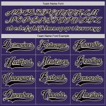 Personalized Purple Black-Cream Hockey Jersey Team Custom Name and Number