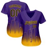 Personalized Purple Black-Gold 3D Los Angeles City Edition Fade Fashion Authentic Baseball Jersey Team Custom Name and Number