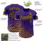 Personalized Purple Black-Gold 3D Pattern Design Leopard Print Fade Fashion Authentic Baseball Jersey Team Custom Name and Number