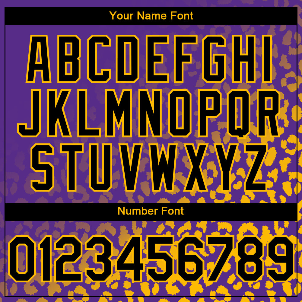 Personalized Purple Black-Gold 3D Pattern Design Leopard Print Fade Fashion Authentic Baseball Jersey Team Custom Name and Number Personalized Purple Black-Gold 3D Pattern Design Leopard Print Fade Fashion Authentic Baseball Jersey Team Custom Name and Number - Image 5