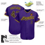 Personalized Purple Black-Gold Authentic Baseball Jersey Team Custom Name and Number