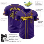 Personalized Purple Black-Gold Authentic Baseball Jersey