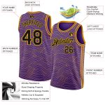 Personalized Purple Black-Gold Authentic City Edition Basketball Jersey