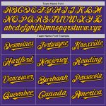 Personalized Purple Black-Gold Authentic Raglan Sleeves Baseball Jersey