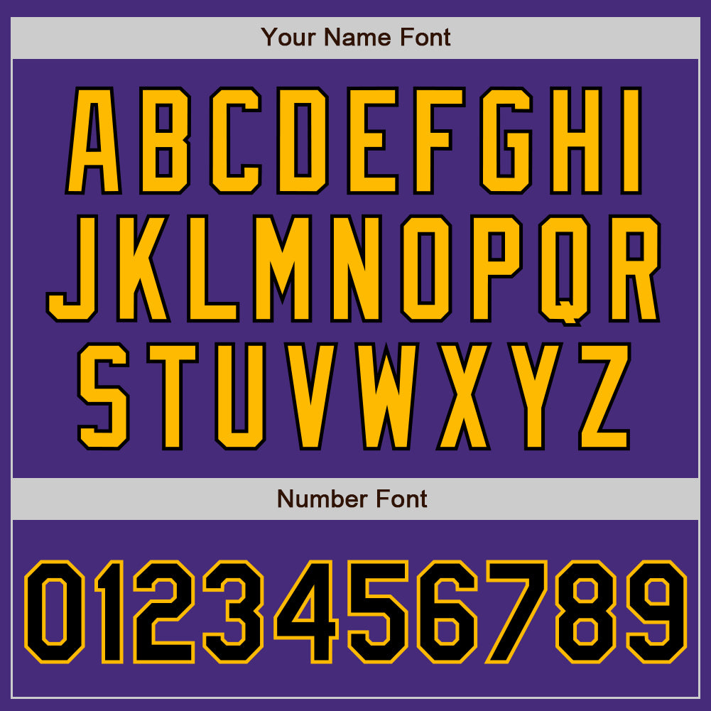 Personalized Purple Black-Gold Authentic Raglan Sleeves Baseball Jersey Personalized Purple Black-Gold Authentic Raglan Sleeves Baseball Jersey - Image 5
