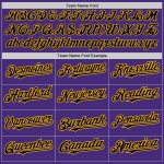 Personalized Purple Black-Gold Authentic Raglan Sleeves Baseball Jersey Team Custom Name and Number