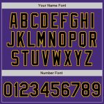Personalized Purple Black-Gold Authentic Raglan Sleeves Baseball Jersey Team Custom Name and Number