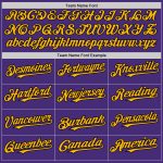 Personalized Purple Black-Gold Authentic Sleeveless Baseball Jersey Team Custom Name and Number