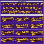 Personalized Purple Black-Gold Authentic Throwback Baseball Jersey Team Custom Name and Number