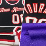 Personalized Purple Black-Gold Authentic Throwback Basketball Jersey