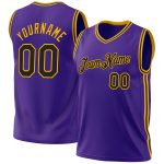 Personalized Purple Black-Gold Authentic Throwback Basketball Jersey