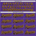 Personalized Purple Black-Gold Bomber Full-Snap Varsity Letterman Jacket Team Custom Name and Number