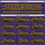 Personalized Purple Black-Gold Hockey Jersey Team Custom Name and Number