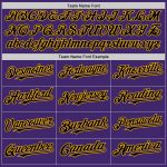 Personalized Purple Black-Gold Line Authentic Baseball Jersey Team Custom Name and Number