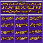 Personalized Purple Black-Gold Mesh Authentic Throwback Baseball Jersey Team Custom Name and Number
