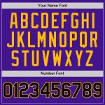 Personalized Purple Black-Gold Mesh Authentic Throwback Baseball Jersey Team Custom Name and Number