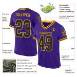 Personalized Purple Black-Gold Mesh Authentic Throwback Football Jersey Team Custom Name and Number