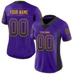 Personalized Purple Black-Gold Mesh Drift Fashion Football Jersey Team Custom Name and Number