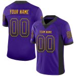 Personalized Purple Black-Gold Mesh Drift Fashion Football Jersey Team Custom Name and Number