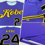 Personalized Purple Black-Gold Performance T-Shirt Team Custom Name and Number