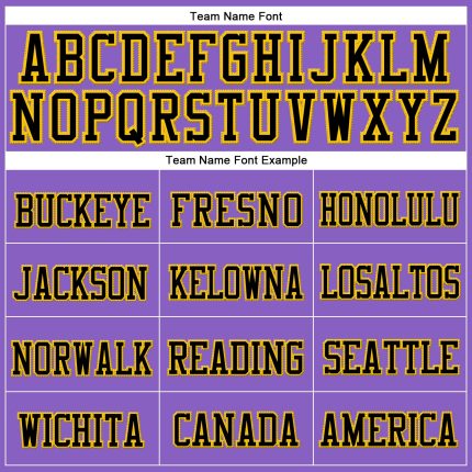 Personalized Purple Black-Gold Stitched Cuffed Knit Hat Team Custom Name and Number