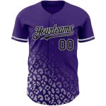 Personalized Purple Black-Gray 3D Pattern Design Leopard Print Fade Fashion Authentic Baseball Jersey Team Custom Name and Number