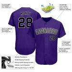 Personalized Purple Black-Gray Authentic Baseball Jersey Team Custom Name and Number
