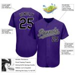 Personalized Purple Black-Gray Authentic Baseball Jersey