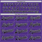 Personalized Purple Black-Gray Bomber Full-Snap Varsity Letterman Two Tone Jacket Team Custom Name and Number
