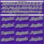 Personalized Purple Black-Gray Mesh Authentic Throwback Baseball Jersey Team Custom Name and Number