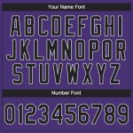 Personalized Purple Black-Gray Performance T-Shirt Team Custom Name and Number