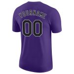 Personalized Purple Black-Gray Performance T-Shirt Team Custom Name and Number