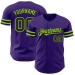 Personalized Purple Black-Neon Green Authentic Baseball Jersey
