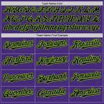 Personalized Purple Black-Neon Green Authentic Baseball Jersey Team Custom Name and Number