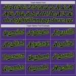 Personalized Purple Black-Neon Green Authentic Sleeveless Baseball Jersey Team Custom Name and Number