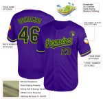 Personalized Purple Black-Neon Green Mesh Authentic Throwback Baseball Jersey Team Custom Name and Number