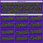 Personalized Purple Black-Neon Green Mesh Authentic Throwback Baseball Jersey Team Custom Name and Number