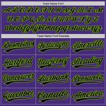 Personalized Purple Black-Neon Green Two-Button Unisex Softball Jersey Team Custom Name and Number