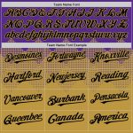 Personalized Purple Black-Old Gold 3D Pattern Design Gradient Square Shapes Authentic Baseball Jersey Team Custom Name and Number